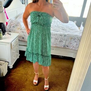 NWT West kei strapless green floral ruffle dress. Size small